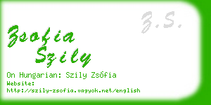 zsofia szily business card