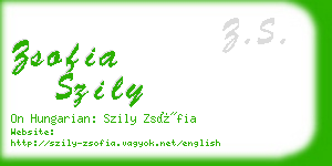 zsofia szily business card